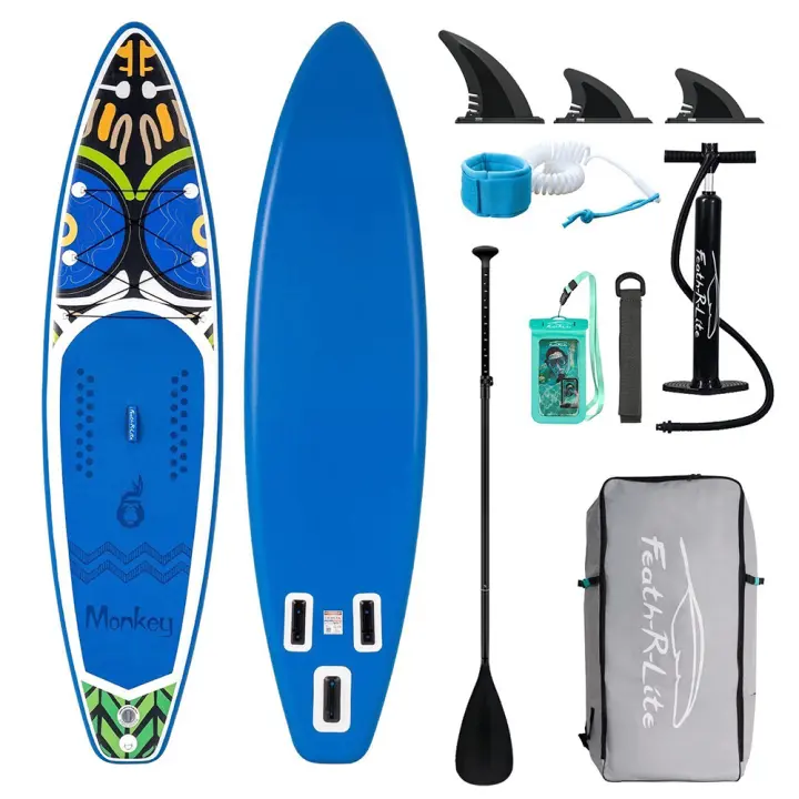 Tabla de remo inflable FunWater Cruise de pie 335x84x15cm ultraligera para todos los niveles con mochila de viaje impermeable de 10L - 1