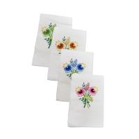 STARLEY-Juego de 3 Paños de Cocina con bordada de flor,mariposa,100% Algodón,absorbentes lavable, Bayeta suave y duradero 50x70cm,Color surtido aleatorio,Fabricado en España - details 0