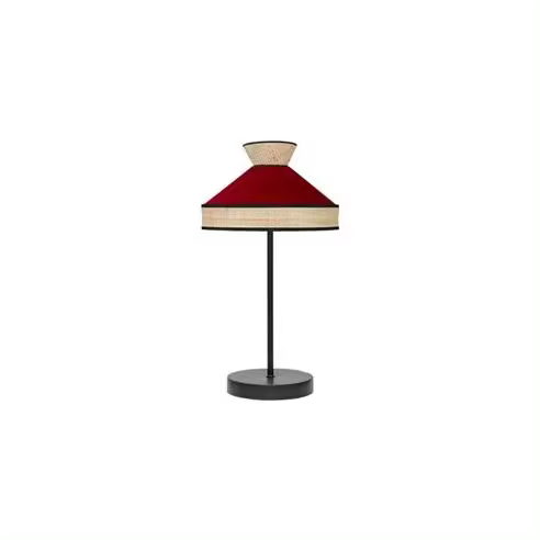FABRILAMP Lámpara de Mesa Fabrizio 1xe14 Natural/Rojo 45x20x20 Cm - Diseño Moderno - 1