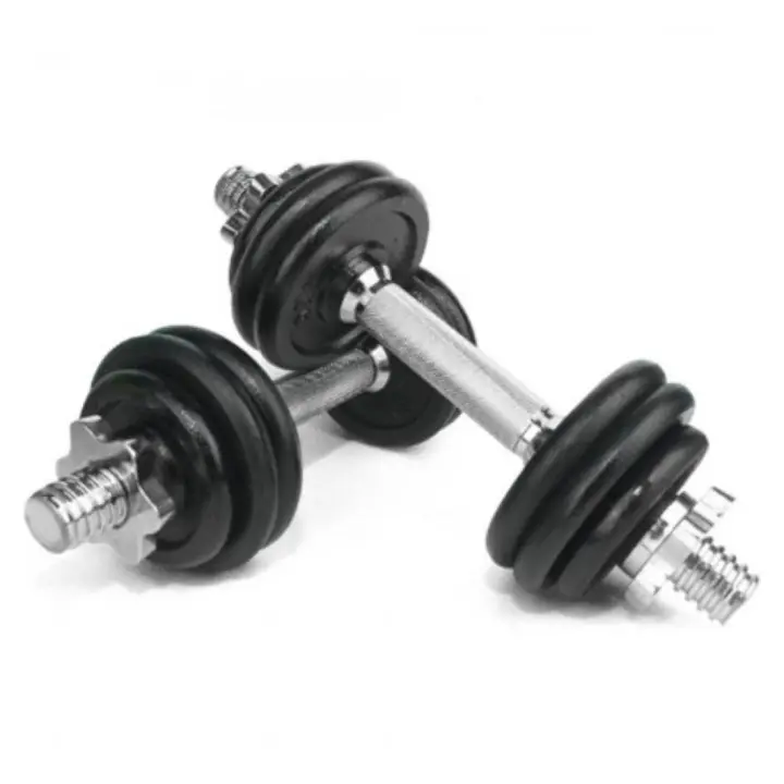 Mancuernas Pesas de Disco 15kg Total 7,5kg+7,5kg Fitness Musculación Gimnasio Pesos Metal - 1