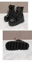 Botas De Mujer 2024 Otoño Botas De Tobillo Con Plataforma Y Tacón Alto Diseño De Moda Zip Cosplay Zapatos Para Mujer Botas Cortas De PU Con Cierre De Lazo - details 18