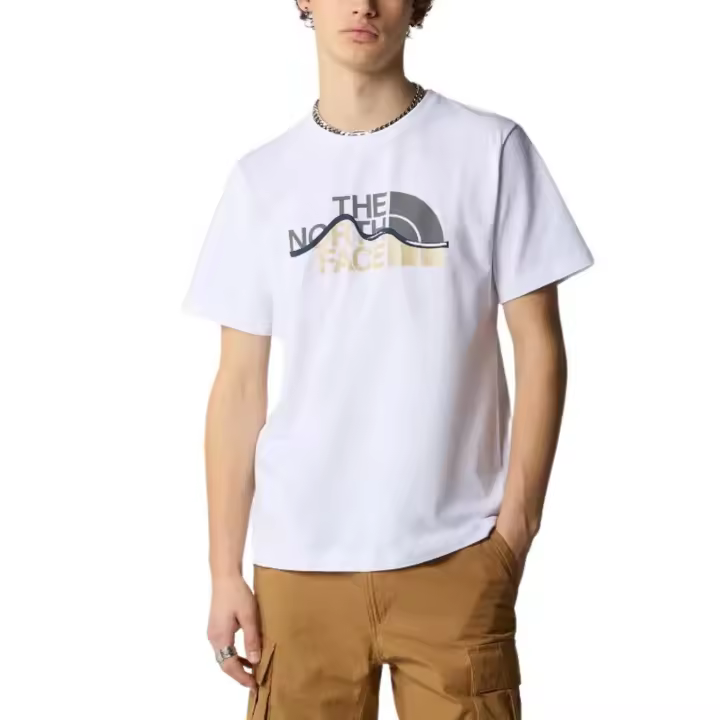 The North Face - Mountain Line - Camiseta Blanca Hombre - Logo Estampado - Manga Corta - 1