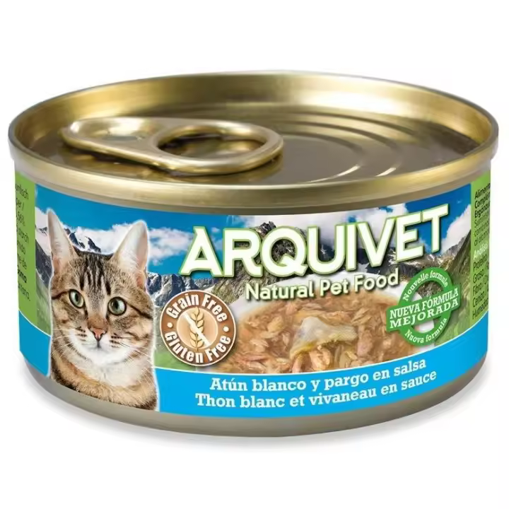 Arquivet Gato Atún Blanco y Pargo en Salsa Lata  Comida Húmeda para Gatos - 1