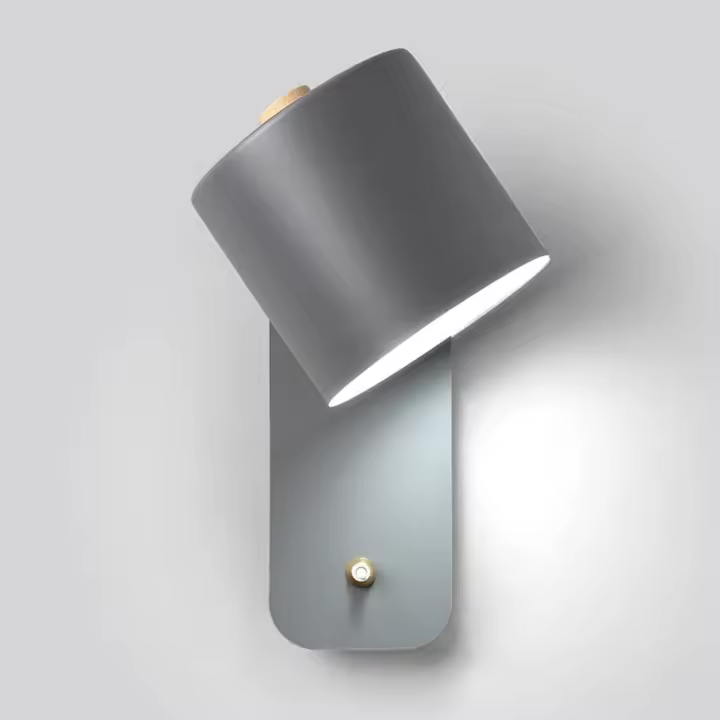 Lámpara de Mesa de metal para Sala de estar, Estudio (GRIS) - 1