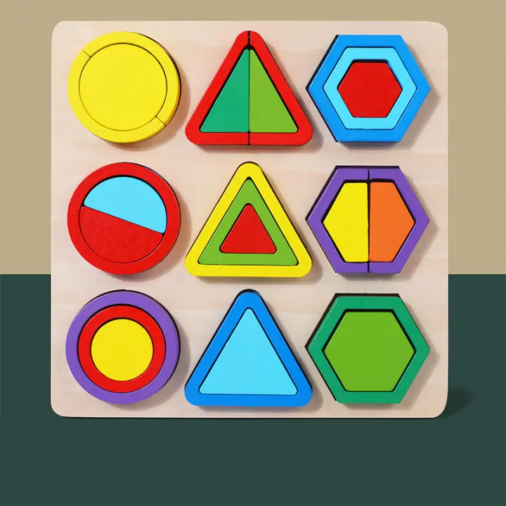 Juegos Educativos De Madera Con Formas Geométricas Colores Montessori Para Niños Juguete De Razonamiento 3D Para Niños Pequeños - 1