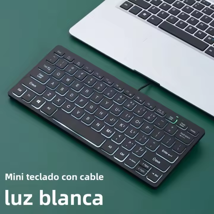 Teclado M70 Slim Con Cable APAYADO Mini Teclado De Colores Brillantes Con Keycaps Transparentes Y Sonido De Click Bass RGB Para Desktop Laptop Tablet - 1