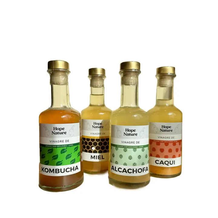 Pack 4 vinagres kombucha, miel, alcachofa y caqui - 1