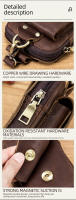 BULLCAPTAIN Bolso De Cintura De Cuero Genuino Moda Pequeño Para Verano Con Diseño De Gancho Y Bolsillo Para Celular Y Cigarrillos 6 Pulgadas Bolsa De Hombro Para Hombres - details 6