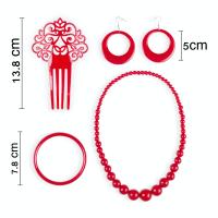 Delantal Sevillana Flamenca Lunares Accesorio Peineta Collar Pulsera Pendientes para Feria Mujer,Delantal Cocina para Mujer, Rojo Lunares Negro, Rojo Lunares Blanco, Negro Lunares Rojo, Fucsia Lunares Negro - details 4