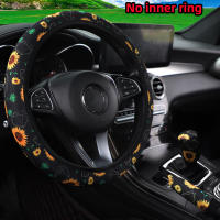 Cubierta De Volante Y Freno De Mano De Tela Con Diseño De Flor Y Red De Araña Sin Anillo Interior 3 Piezas Para Coche - details 10
