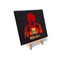 Cartel Poster Azulejo Attack on Titan Cerámico 15x15 cm con Trípode de Madera - Tienda de Pósters Stamina - details 1