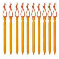 10Pcs Palos De Tierra Para Jardín De Aluminio 18cm Con Cuerda Reflectante Para Hamaca Camping Resistente Al Viento Accesorio De Tienda De Campaña - details 0