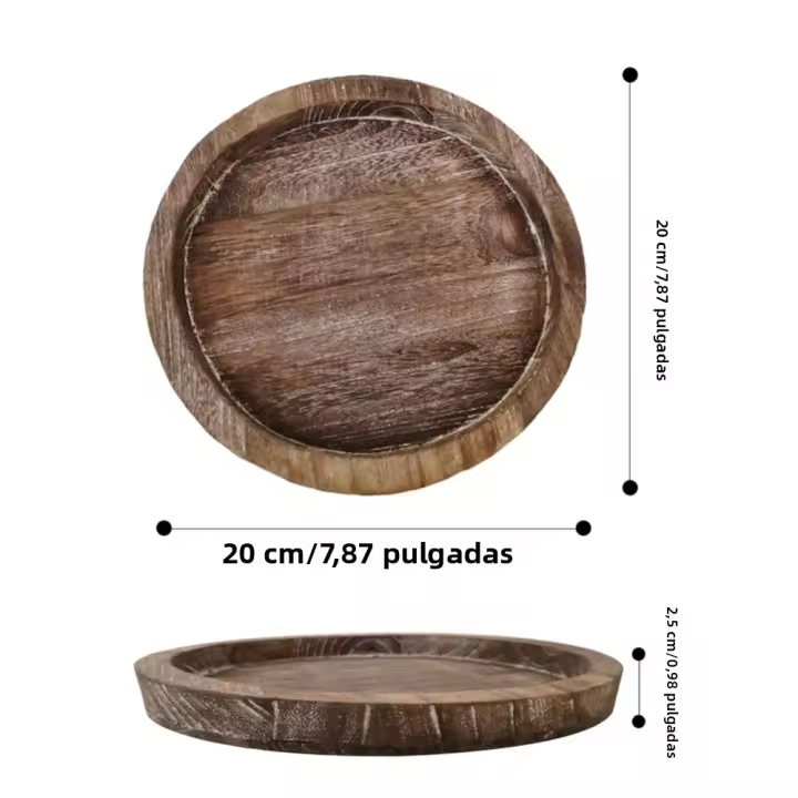 Pala De Madera Multifuncional Para Frutas Y Velas Soporte Ecológico Ligero Para Cocina Y Hogar Estilo Rústico Farmhouse - 1