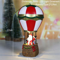 Adornos De Navidad Resina Casa LED Decoración De Árbol De Navidad Juguete Para Niños Esqueleto De Hombre Y Santa Claus Microlandscape - details 7