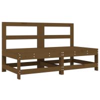 vidaXL Sofás centrales de jardín 2 unidades madera maciza de pino Pino natural, Pino blanco, Pino gris Conjunto Terraza Muebles Jardín Exterior Juego de Muebles de jardín Mueble Jardín Exterior Muebles de Salon Exterior - details 4