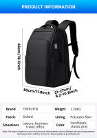 Mochila De Negocios FENRUIEN Para Hombres Con Carga USB Impermeable 35L Multibolsillos Para Viajes Y Computadora - details 15