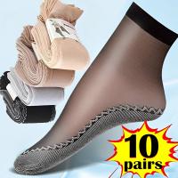 10 Pares De Calcetines Cortos De Moda Para Mujer Calcetines Translúcidos De Verano Elásticos Y Transpirables Calcetines Casuales De Pies Nuevos - details 0