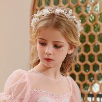 Diadema De Boda Bohemia Para Niñas Adorno De Cabello Con Perlas Y Flores Guirnalda De Novia Aro De Cabeza Joyería De Pelo Regalos Para Niños Estilo Moda Primavera Verano - details 2