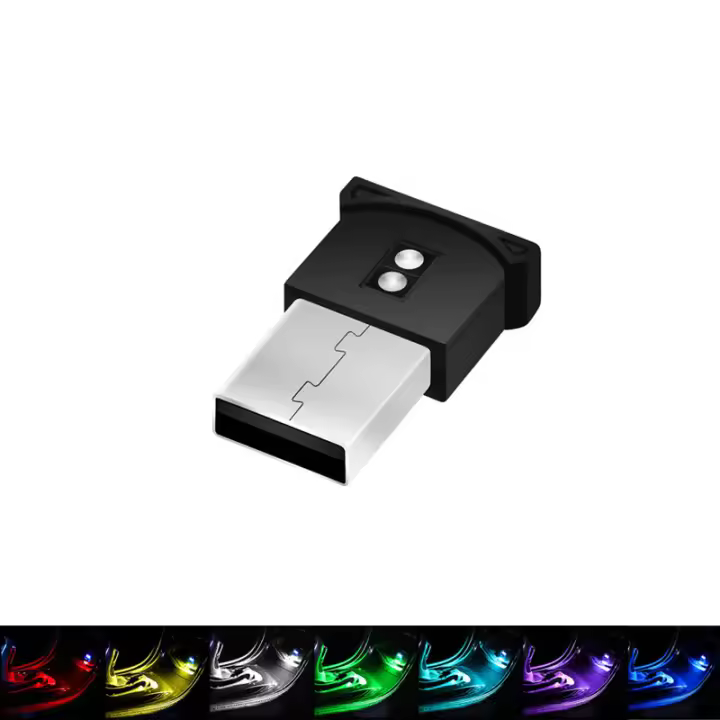 Lámpara Decorativa LED RGB Mini USB Para Coche Luz Ambiente Portátil Colorida Neón Para Decoración Interna Del Auto - 1