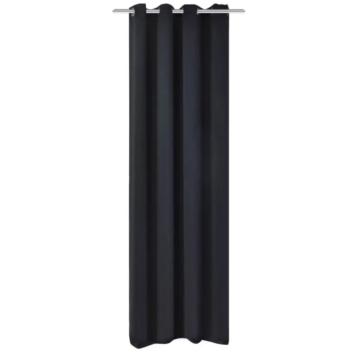 vidaXL Cortina opaca con ojales de metal 270x245 cm negra - 1