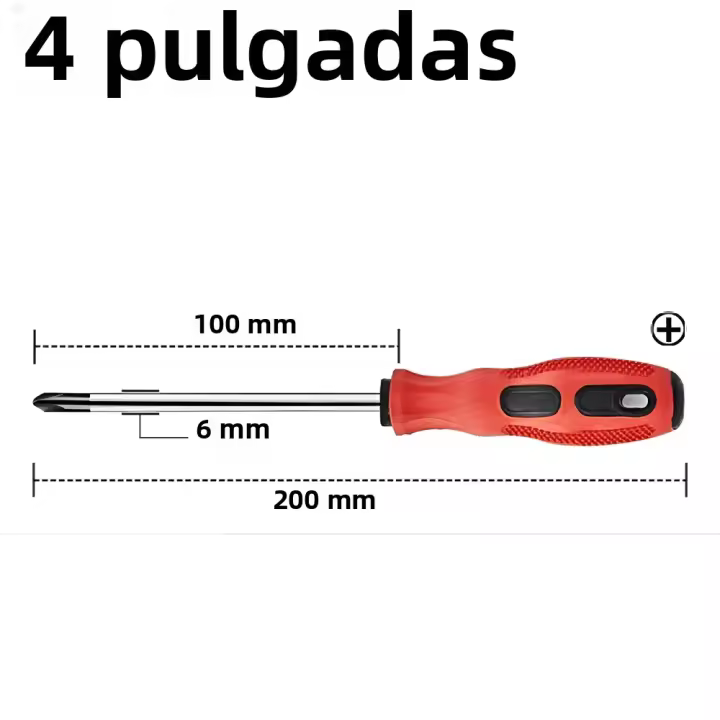 1/2PCS Destornillador Magnético Multifuncional De Cabeza Plana Y Cruzada Antideslizante Herramienta Básica Para El Hogar Material De Acero Cromo Vanadio - 1