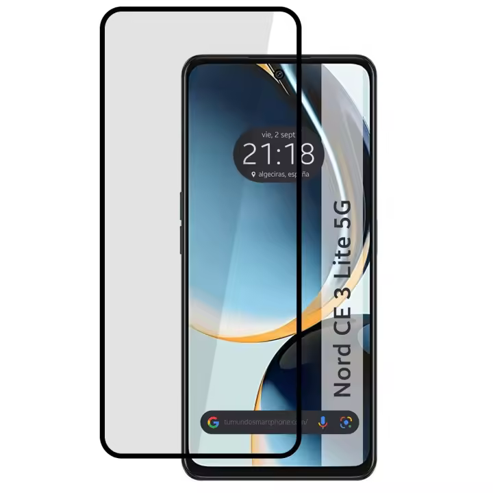 Protector Cristal Templado Completo 5D Full Glue Negro para Oneplus Nord CE 3 Lite 5G Vidrio - 1