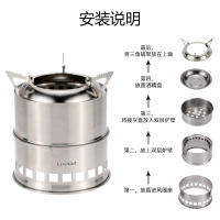 Estufa De Camping Lixada De Acero Inoxidable Para Leña Y Alcohol Estufa De Cocina Al Aire Libre Para Picnics BBQ Viajes Sin Ventilador - details 23