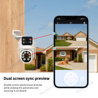 Cámara IP WiFi 2K 4MP Con Lente Doble Pantalla Dual Salida De Seguridad Al Aire Libre CCTV Vigilancia De Video Alarmas De Luz Camhipro - details 6