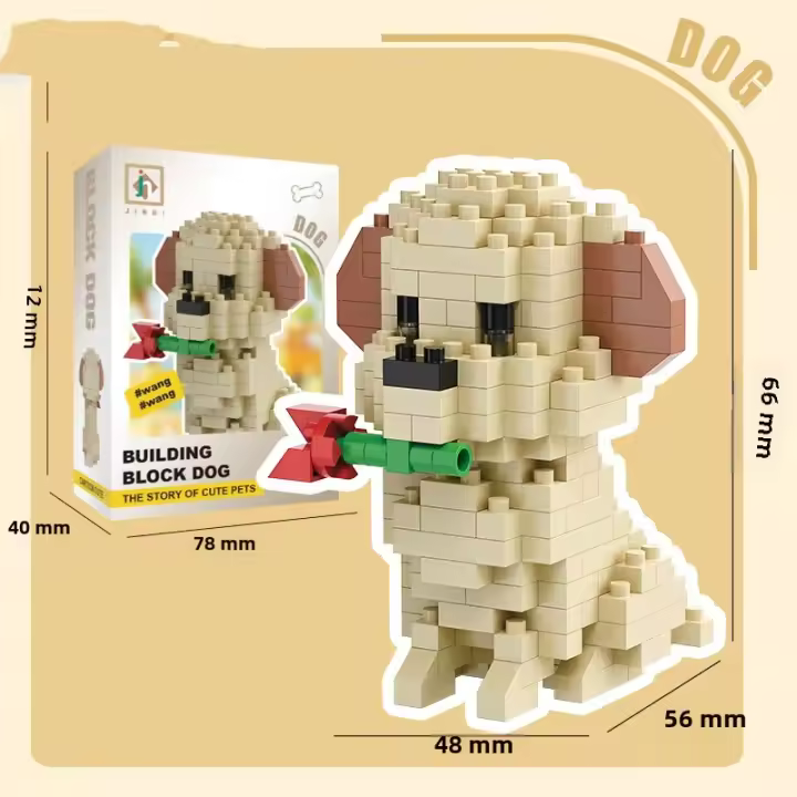 Juguete De Construcción Pequeña Partícula Para Perros Y Gatos Teddy Husky Católicos Juego De Rompecabezas Educativo Para Niños Material ABS - 1