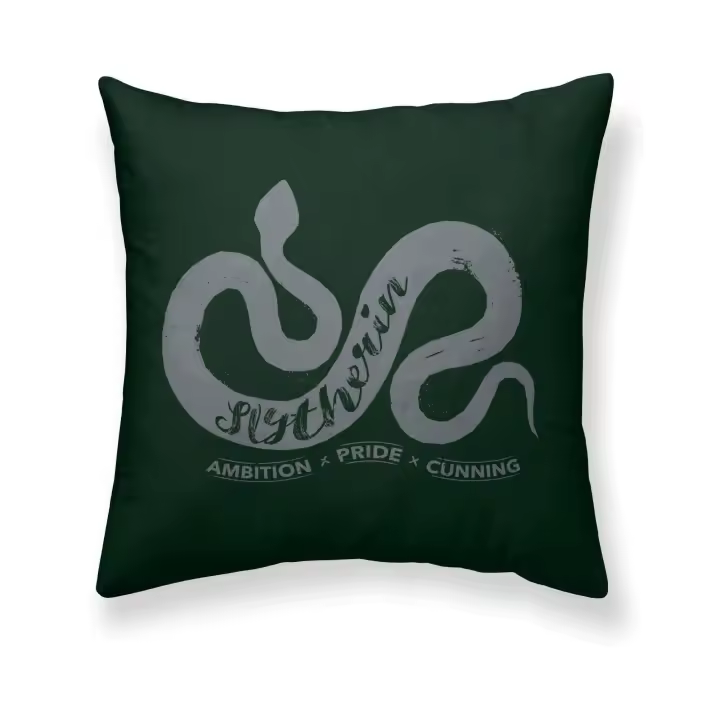 BL Belum | Funda cojín Harry Potter, Funda de cojín 100% algodón 50x50cm Modelo Slytherin Values A - 1