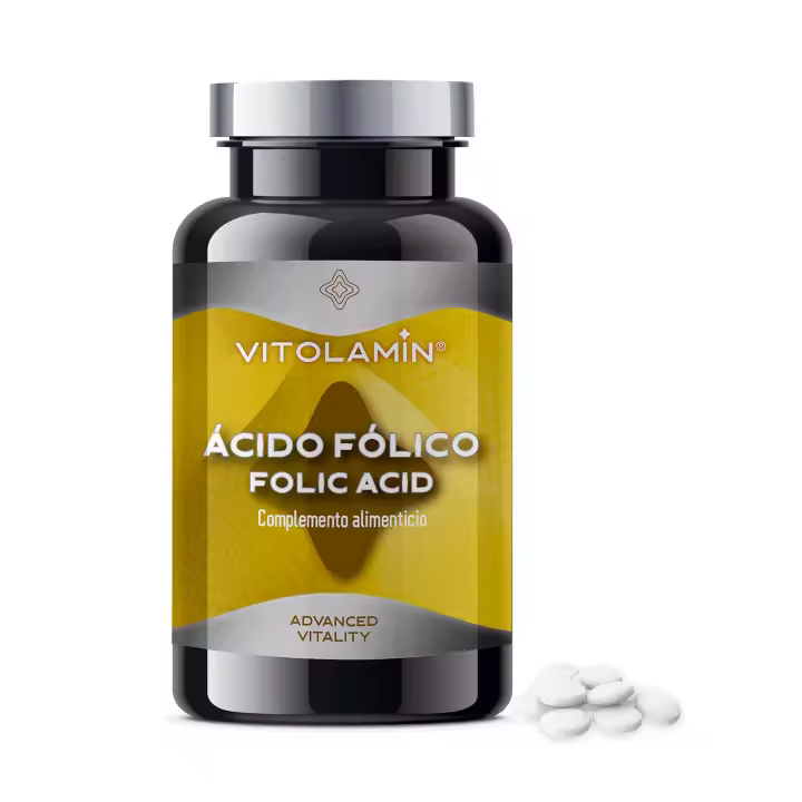 Vit Ol Amin Ácido Fólico 400 Comprimidos Vegetarianos - Contribuye al crecimiento del tejido materno durante el embarazo, a la formación normal de células sanguíneas y al correcto funcionamiento del sistema inmunológico. Sin gluten, sin lactosa, Vegano. - 1