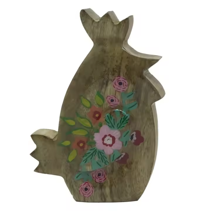 Signes Grimalt ORIGEN Home Decor Gallina De Madera Marrón - Figura de Gallina 18x12x3cm 32699 - 1