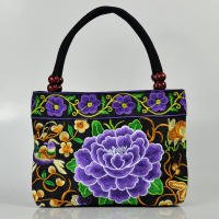 Bolso Pequeño Para Mujer Estilo Étnico Bordado En Lona Bolso De Mano Moda Con Cierre De Cremallera Doble Correa Versátil - details 2