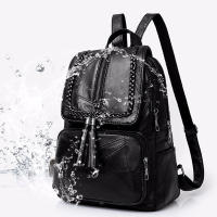 Mochila De Cuero PU Para Mujer 2024 Bolso De Viaje Multi-funcional Clásica Negra Impermeable Bolso De Hombro De Escuela - details 11