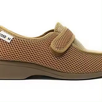 Cosdam Zapatilla Ancho Especial Mujer Téxtil Goma Velcro Negro Beige Azul Cuña 3cm - 1