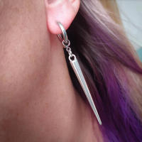 Pendientes Huggie De Punta Grande Góticos Punk Emo Alternativos Para Mujeres Joyería Para Hombres Metálico Aleación De Zinc - details 5