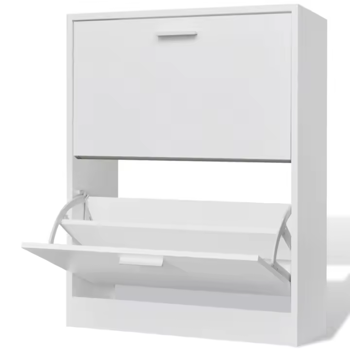 vidaXL Mueble zapatero blanco con 2 compartimentos - 1