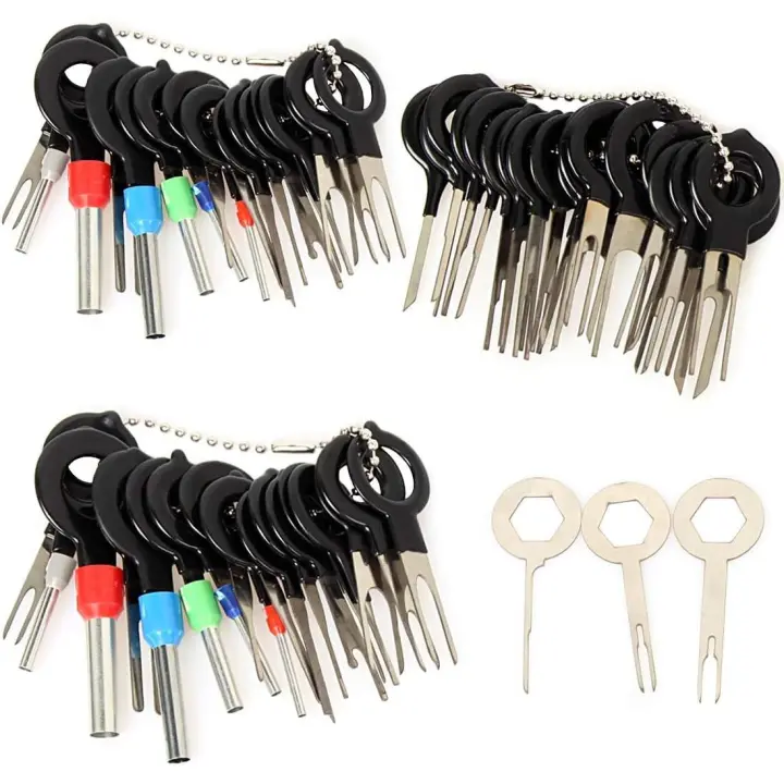 57 piezas de herramienta de extracción de terminales de automóvil, herramienta de extracción de terminales de automóvil, kit de extracción de terminales de eyector de aguja, conector de extracción de arnés de terminales - 1