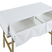 Mesa de entrada moderna y elegante con muebles geométricos tridimensionales para entradas y salones (Blanco + patias Doradas) - details 7