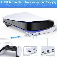 Soporte Horizontal para PS5 con 4 extensiones USB, soporte para capas de consola de gabinete, para disco Playstation 5 y edición Digital - details 5