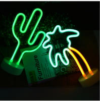 Lámpara De Neón LED De Flamenco Cactus Palma De Coco Y Piña Con Unicornio Decoración De Pared Para Habitación Y Fiestas Fuente De Alimentación USB/Batería - details 7