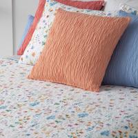 Manterol - Colcha bouti reversible estampado flores y cachemires. Cubrecama ideal para primavera, verano y entretiempo. Colcha fina, extra suave y ligera. - details 3
