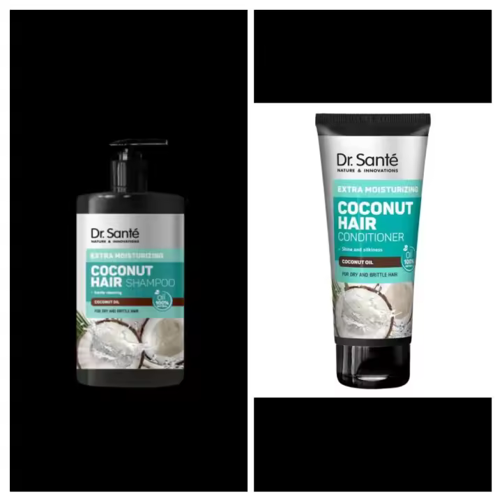Dr. Sante Nature & Innovations – Acondicionador Capilar de Coco Extra Hidratante – 200 ml &  Dr Sante - Champú Extra Hidratante de Aceite de Coco para Pelo Dañado, 1000ml - 1
