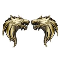 1 Pieza Pegatina Para Coche 3D Logo De Lobo Metal Emblema De Auto Y Motocicleta En Plata Y Bronce Para DIY Nuevo - details 2