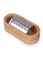 STARLEY - Rallador de Bambú con Recipiente – Práctico y Ecológico | Ideal para Queso, Verduras o Jengibre | Diseño Natural y Multifuncional （7 x 15.5 x 4 cm） - details 0