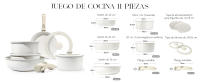Juego de 11 ollas y sartén, no pegajoso, Mango desmontable, cocina de inducción, Mango desmontable, cocina rv, seguridad Horno/lavavajillas (Blanco, 11PCS) - details 0