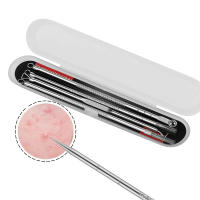 Set De 4 Piezas Para Eliminar Acné Y Quistes Punción Y Extracción De Puntos Negros Herramienta De Limpieza De Poros Agujas Y Pinzas Para Cuidado De La Piel - details 3