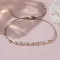 6PCS Pulseras Minimalistas De Cuero Con Perlas Simuladas Y Semillas De Cobre Multicolor Estilo Bohemio Joyería De Moda 2024 Para Mujer - details 2