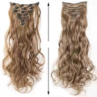 Extensiones De Cabello Sintético Clip in 7 PCS Para Un Cabello Completo 22 Pulgadas Largo Rizado Ondulado Para Mujeres Y Niñas Piezas De Cabello Artificial - details 2