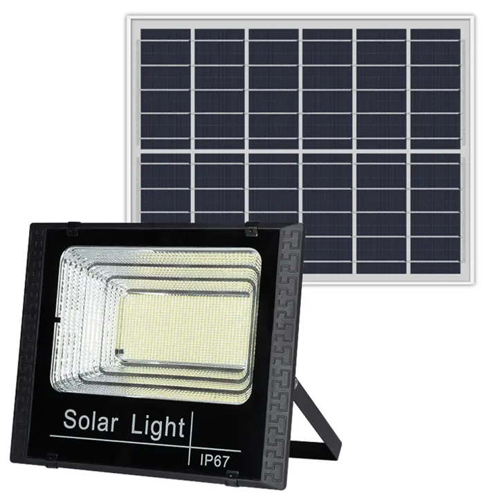 Luces de inundación Solares with Remote Control, Foco powered por Energía Solar para Exterior, impermeable, IP67, 100W - 1